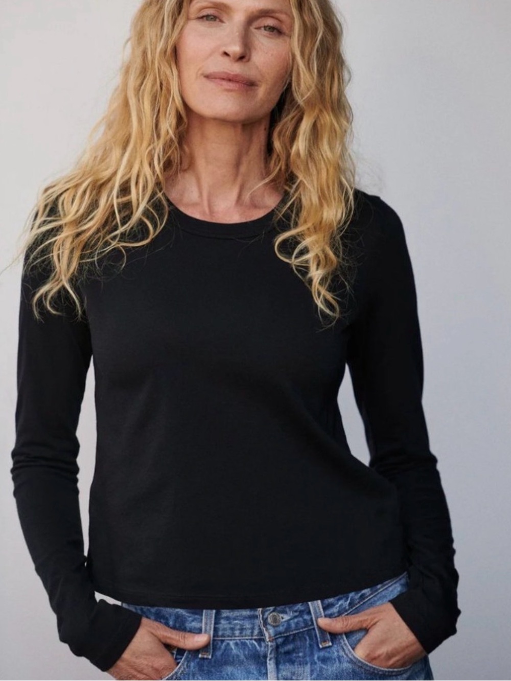 Buck Mason Boxy Pima Long Sleeve Crew Tee NWT